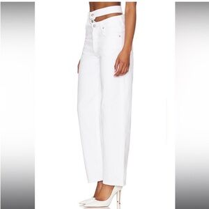AGOLDE broken waist Jeans in milkshake white